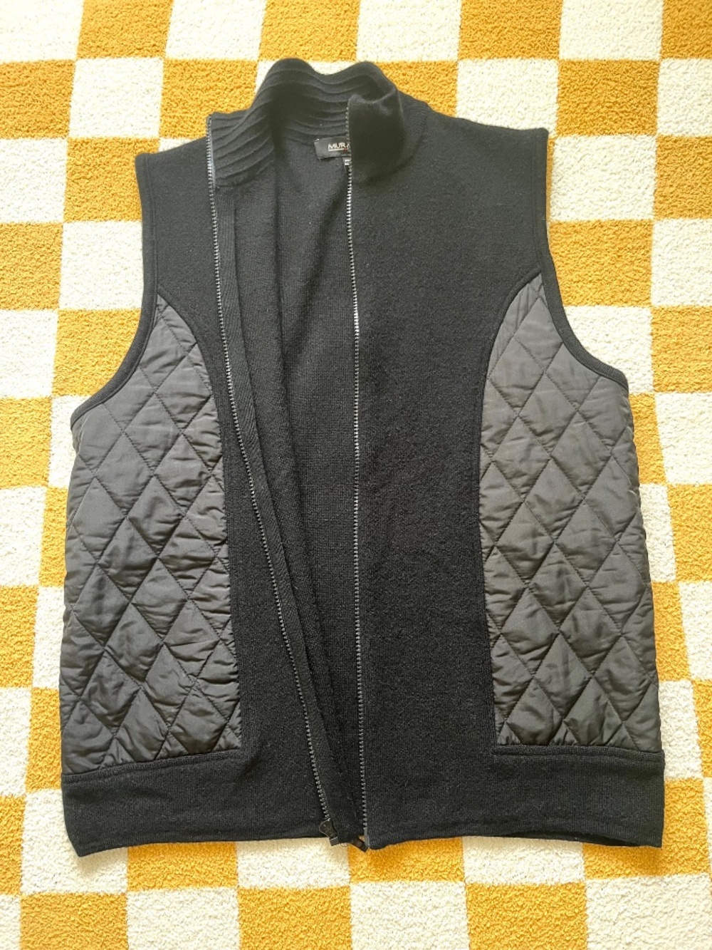 Murano Black Merino Wool Full Zip Vest Women's Sz L - Picture 8 of 11